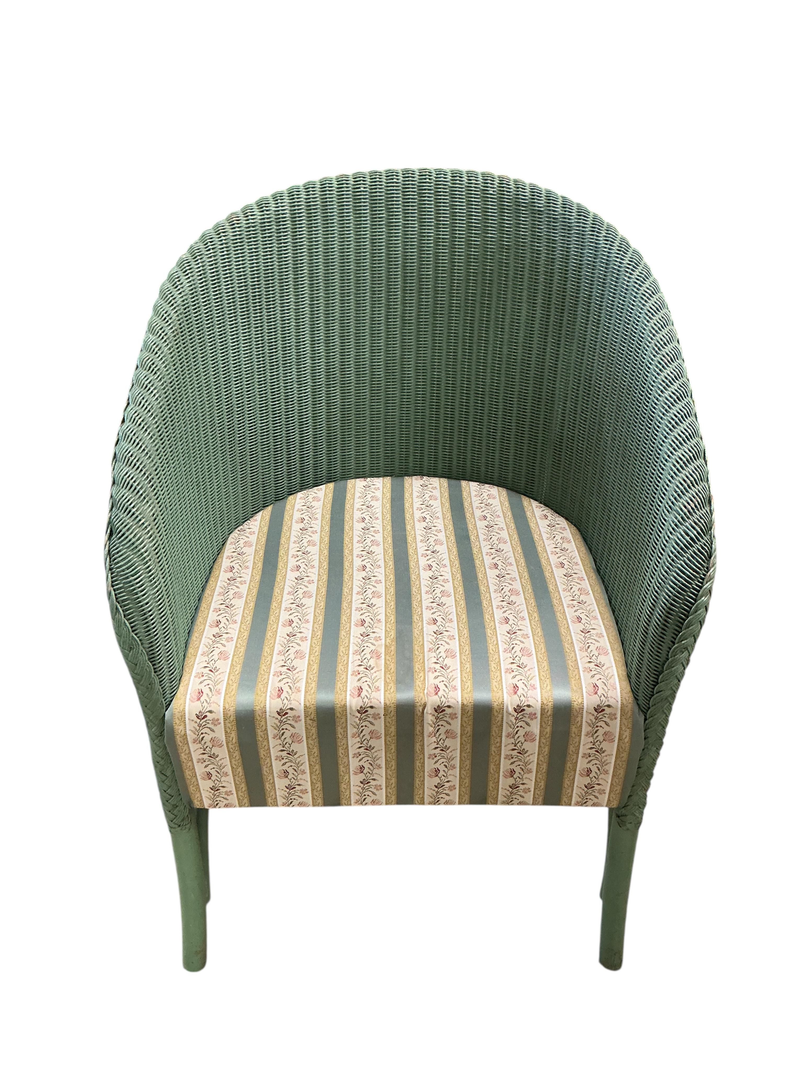 A pair of Lloyd Loom chairs, width 54cm, depth 54cm, height 70cm